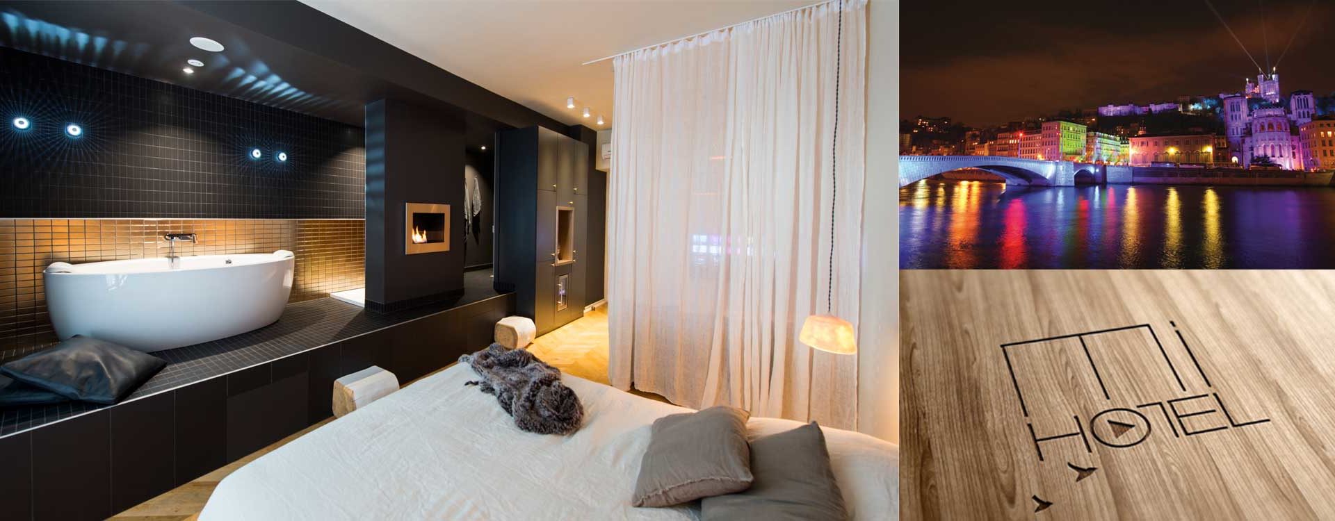 chambre du mihotel et paysage de lyon