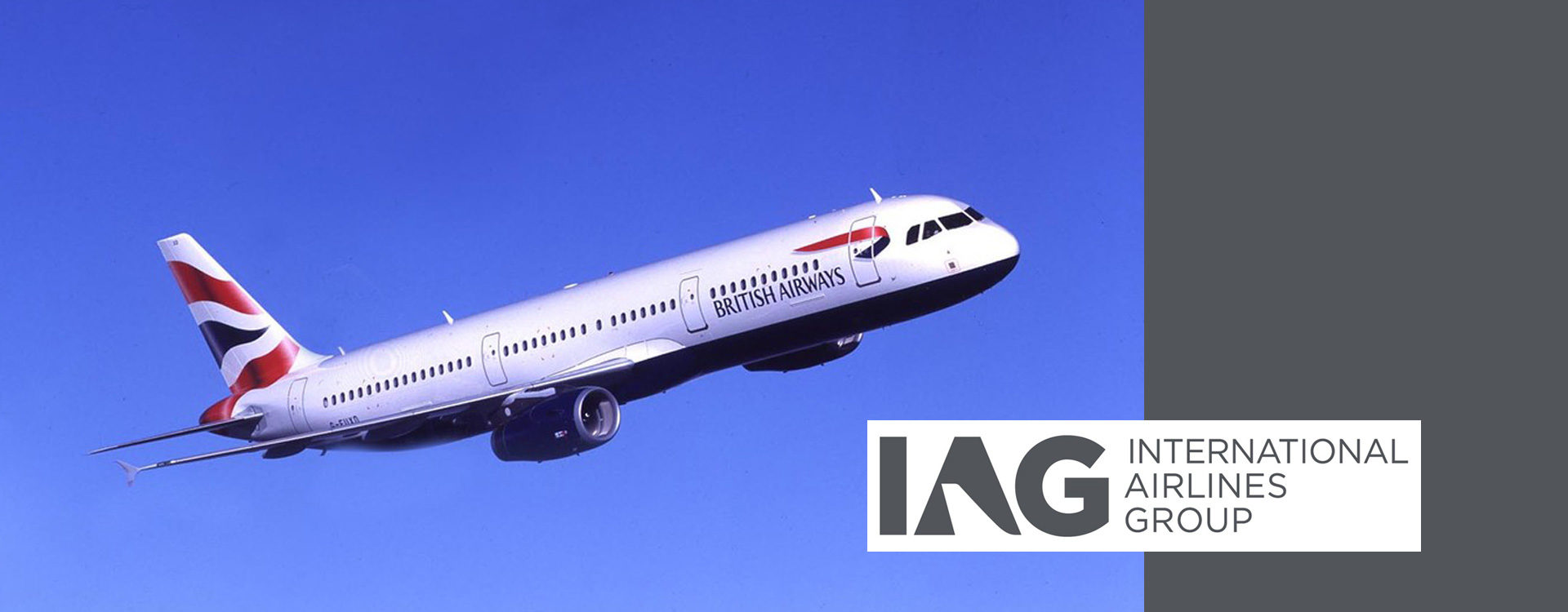 Airbus A321 en vol et logo IAG