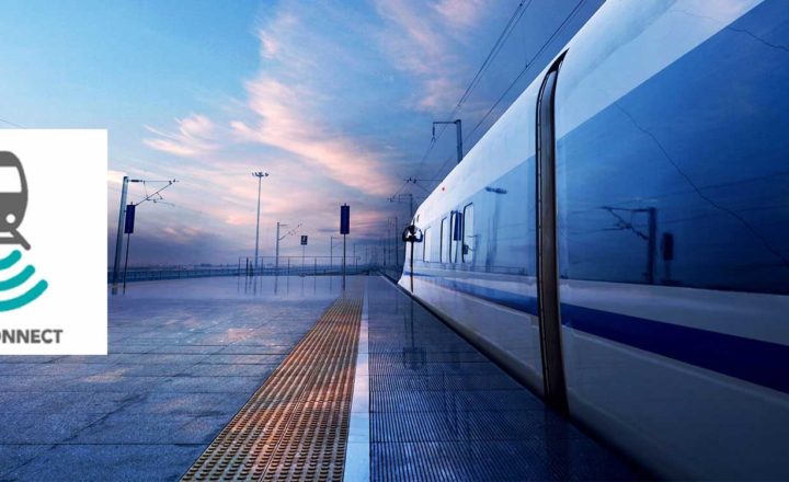 TGV à quai et logo TGV connect