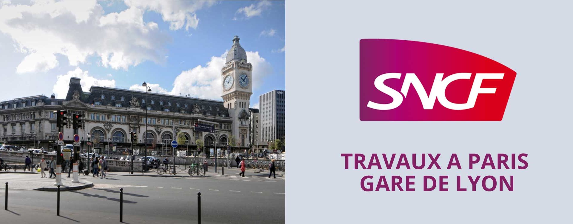 Faça de la gare de Lyon à Paris et logo sncf